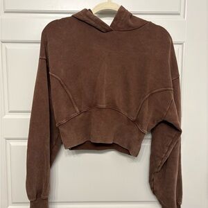 Brown Cropped Hoodie
